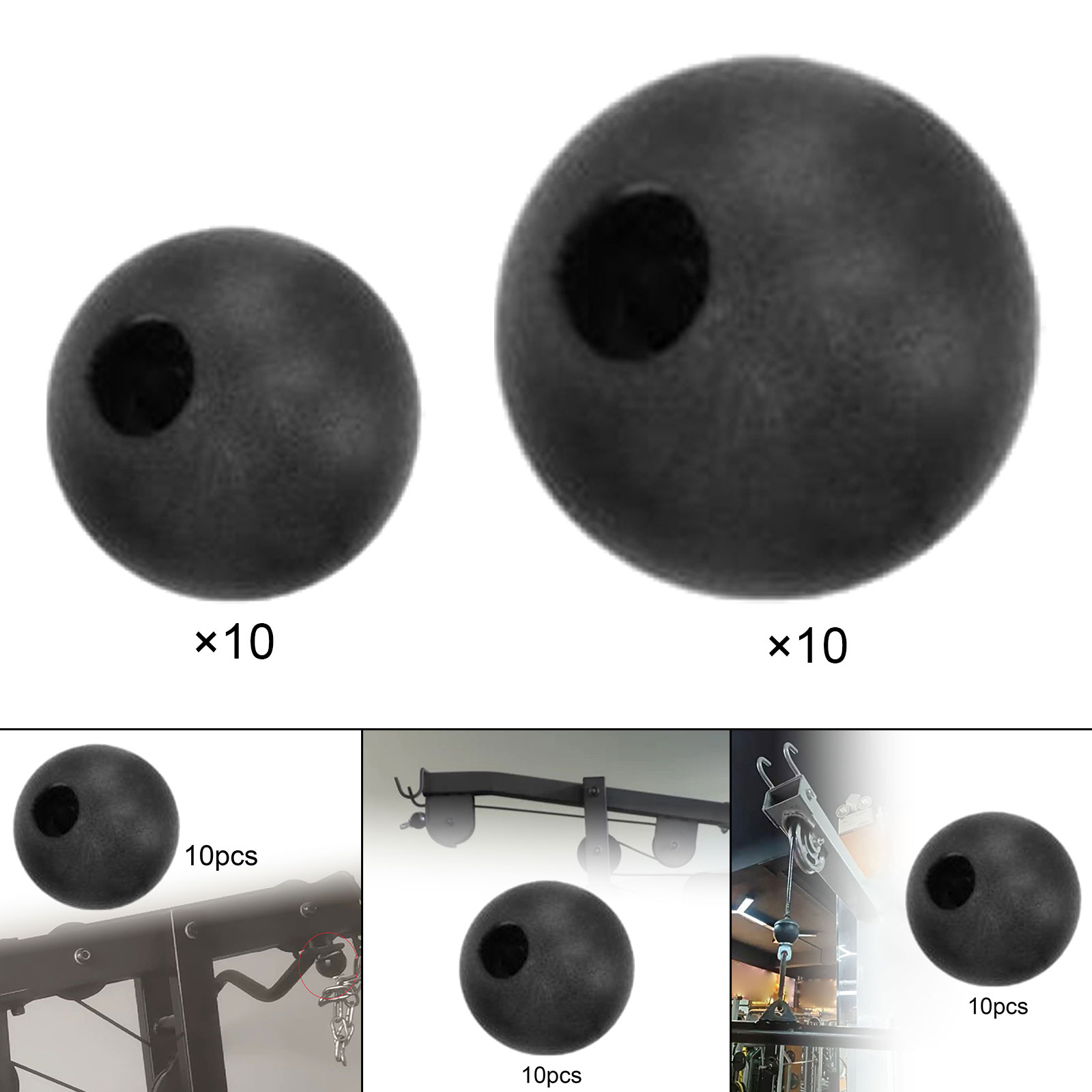Home Gym Nala - 10x Fitness Pulley Cable Ball Stoppers