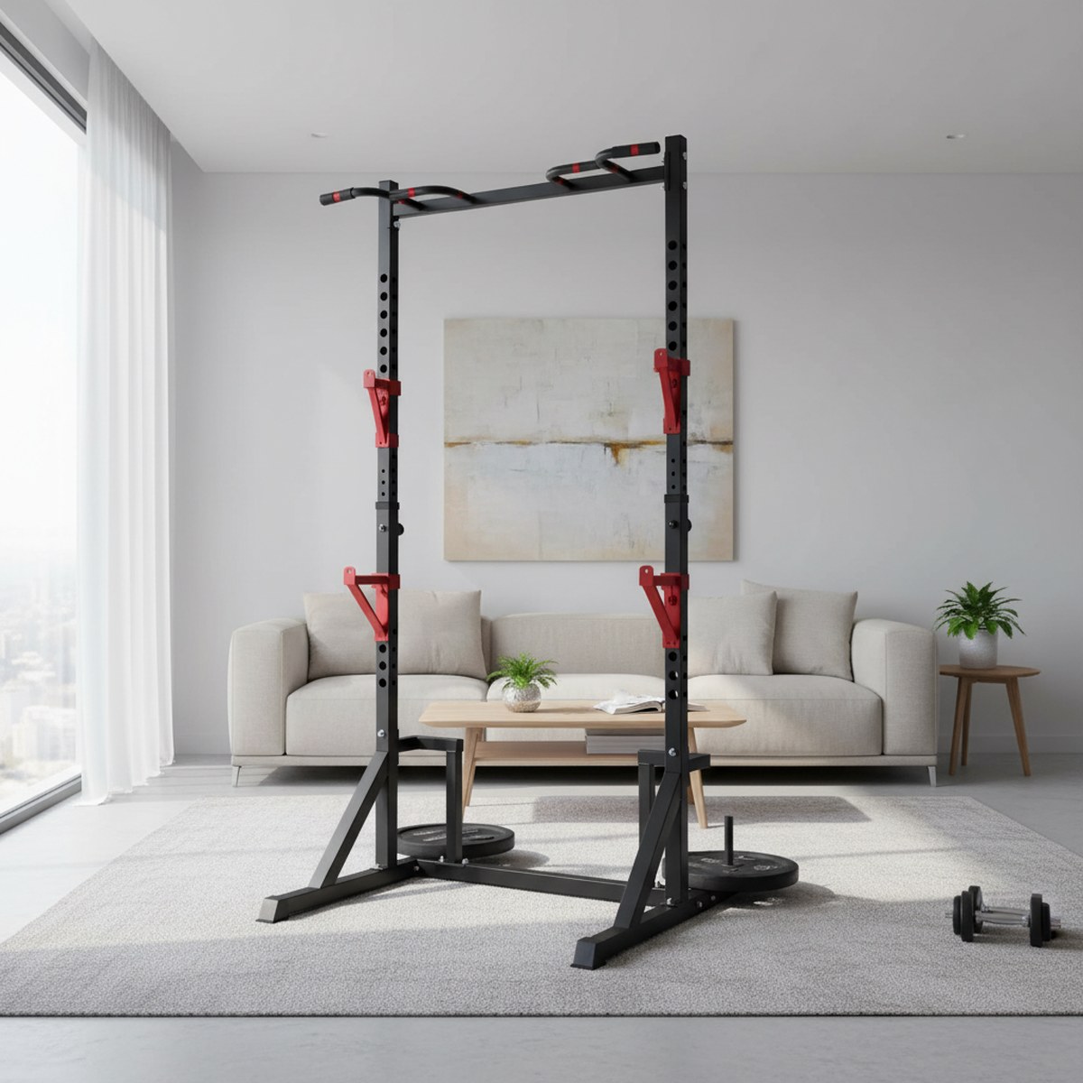 Adjustable Power Rack with Pul - Home Gym Pull Up review and price