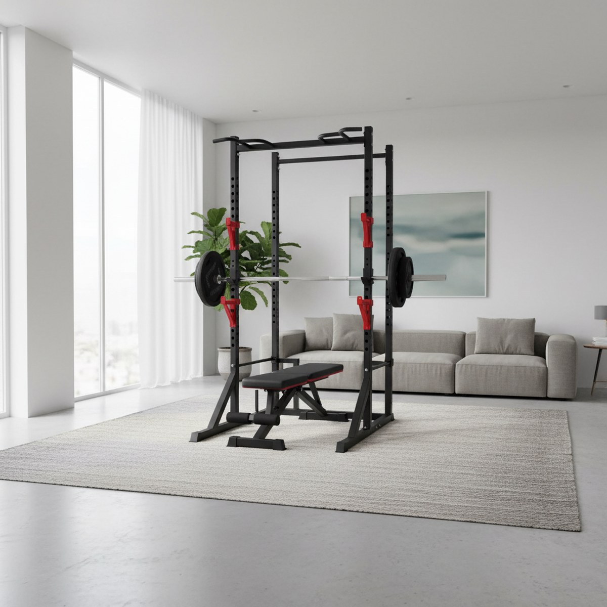 Adjustable Power Rack with Pul - Home Gym Pull Up review and price