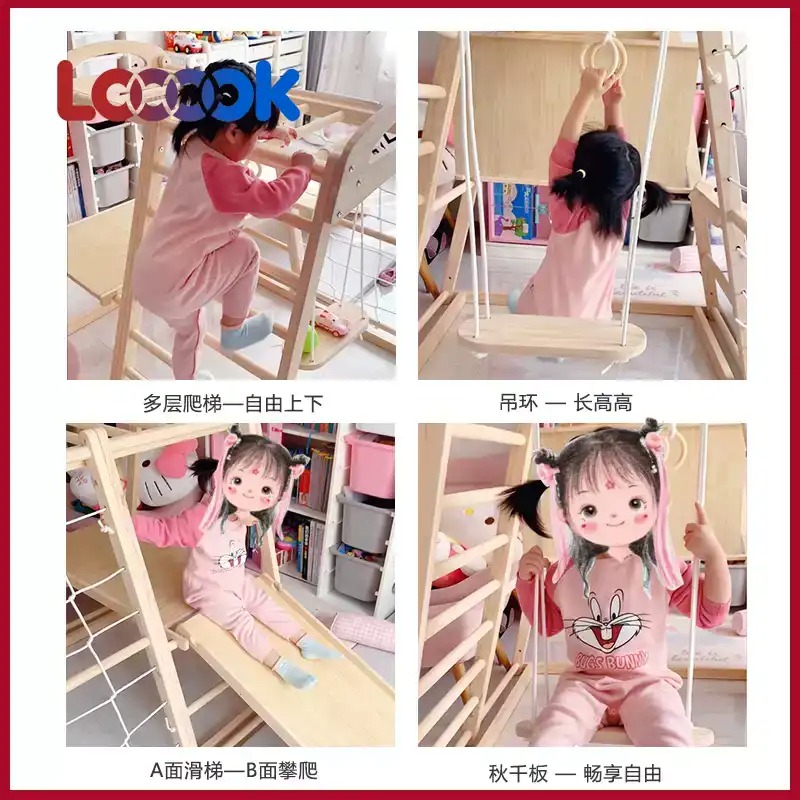 Multifunctional Wooden Toddler - Home Gym For Toddlers review and price