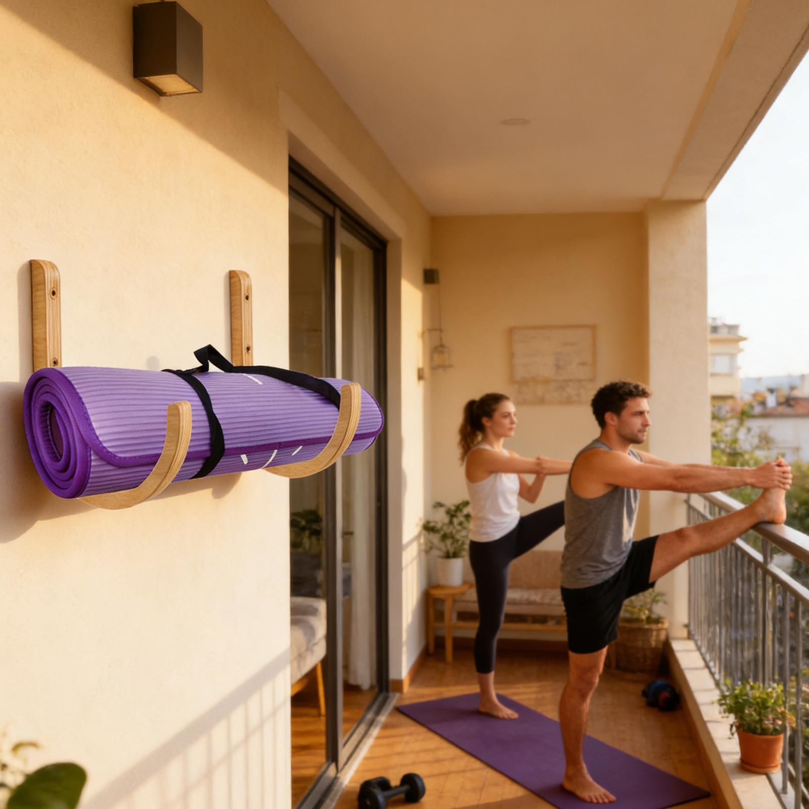 Yoga Mat Organizer 2 Pieces Wo - Home Gym Yoga Mat Storage review and price