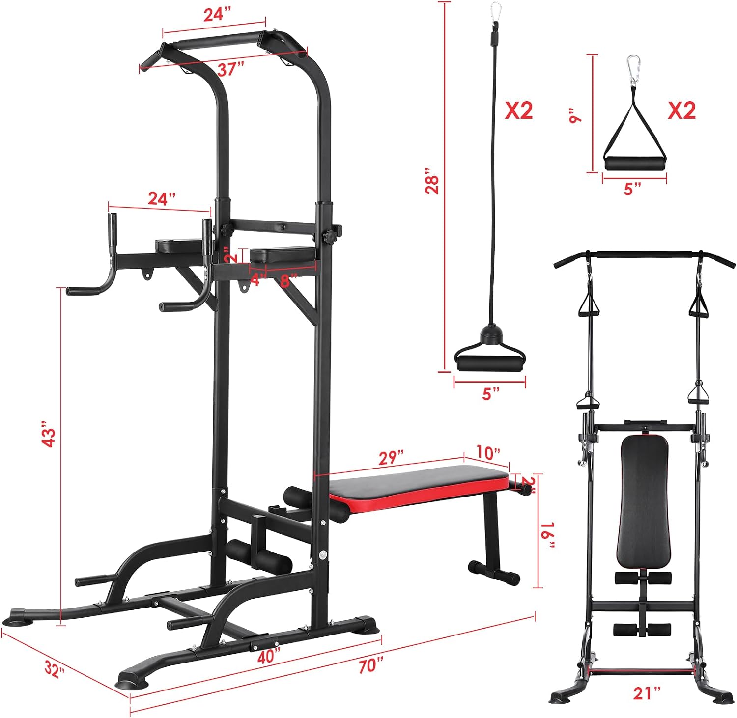 Power Tower with Bench, Pull U - Home Gym Pull Up review and price