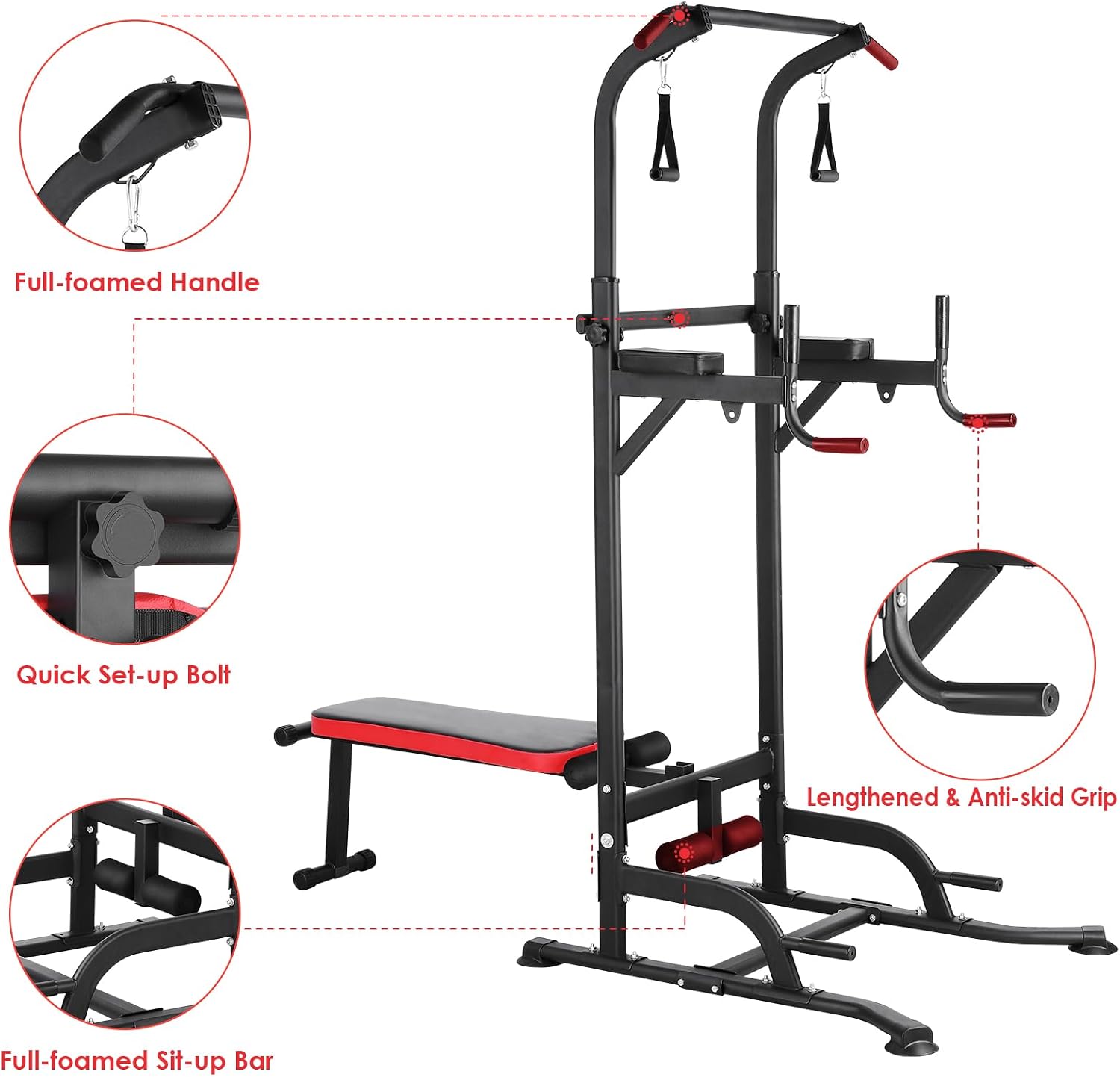 Power Tower with Bench, Pull U - Home Gym Pull Up review and price