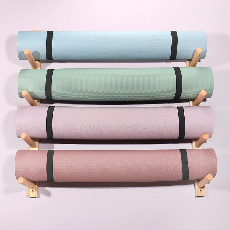 Wooden Yoga Mat Holder Wall Mo - Home Gym Yoga Mat Storage review and price