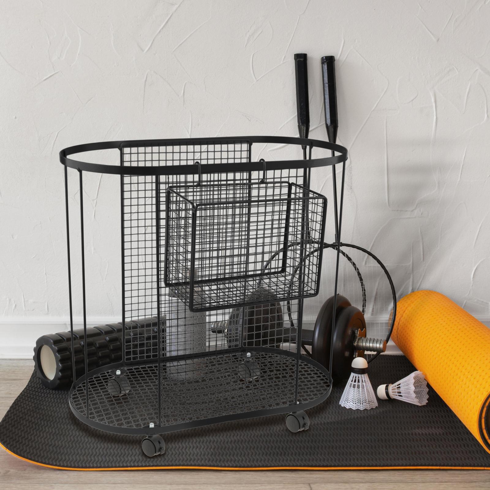 Metal Gym Organizer with Wheel - Home Gym Yoga Mat Storage review and price