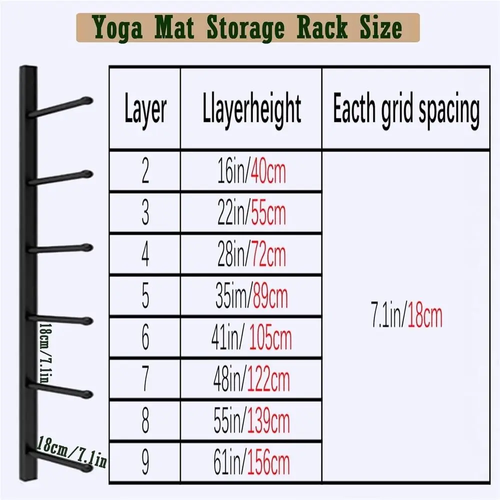 Wall-Mounted Metal Yoga Mat Ra - Home Gym Yoga Mat Storage review and price