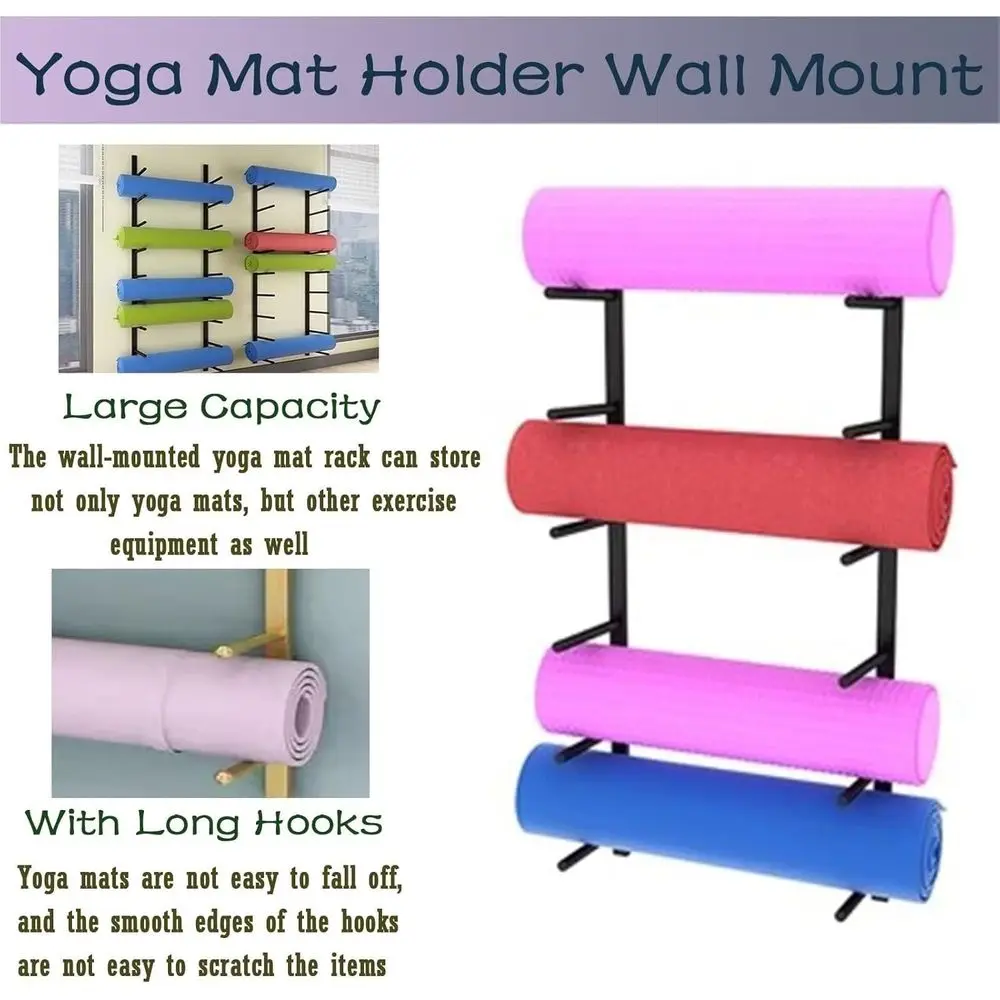 Wall-Mounted Metal Yoga Mat Ra - Home Gym Yoga Mat Storage review and price