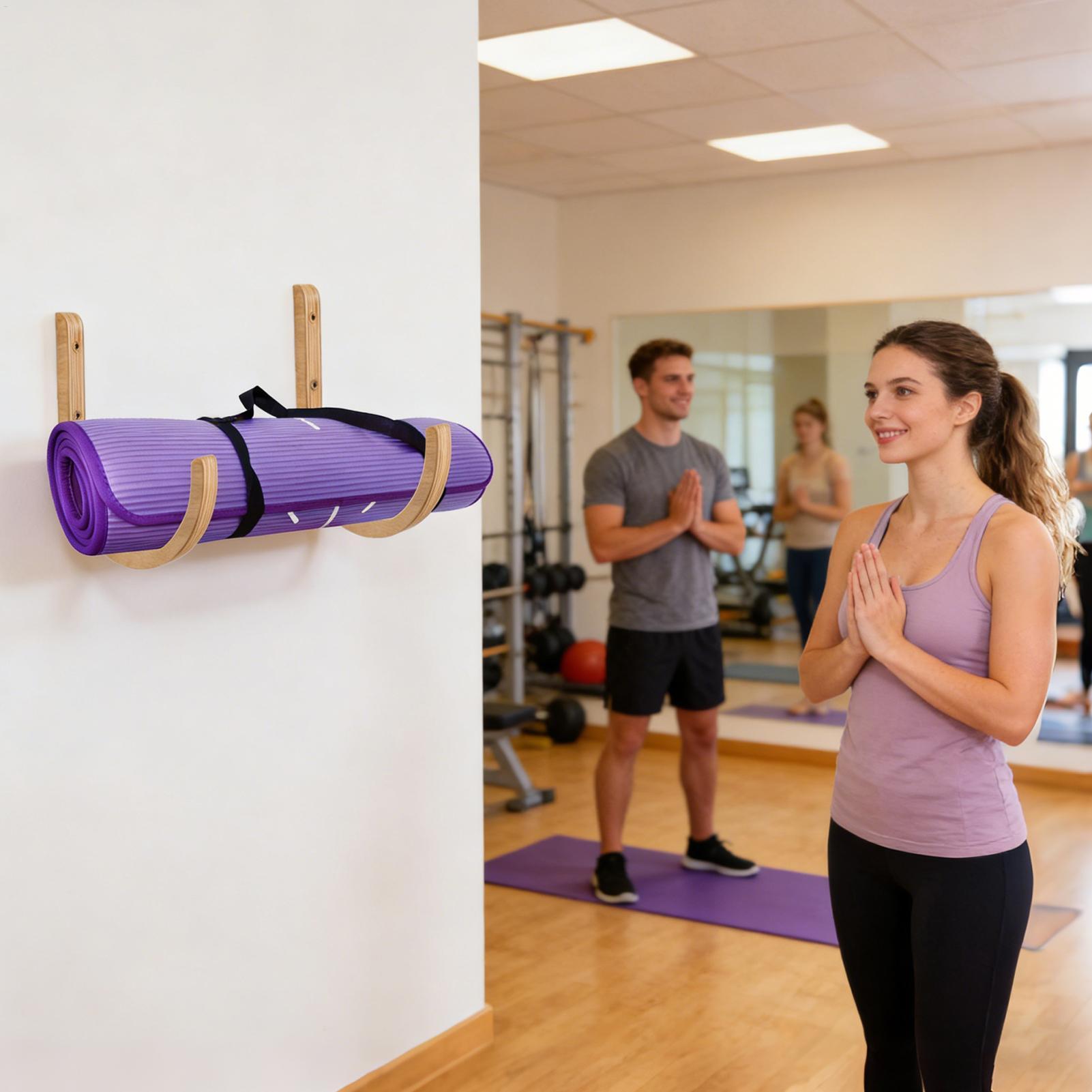 Yoga Mat Storage Rack 2PC Wood - Home Gym Yoga Mat Storage review and price