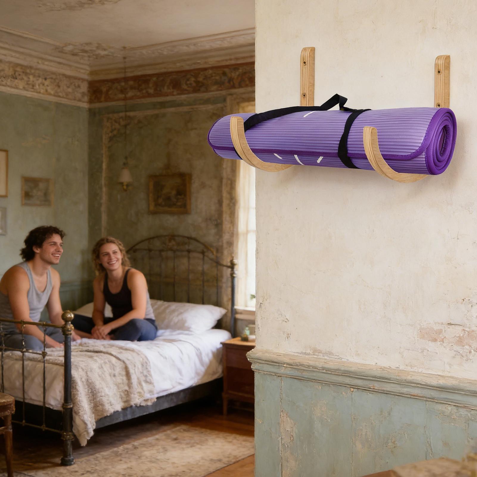 Yoga Mat Storage Rack 2PC Wood - Home Gym Yoga Mat Storage review and price