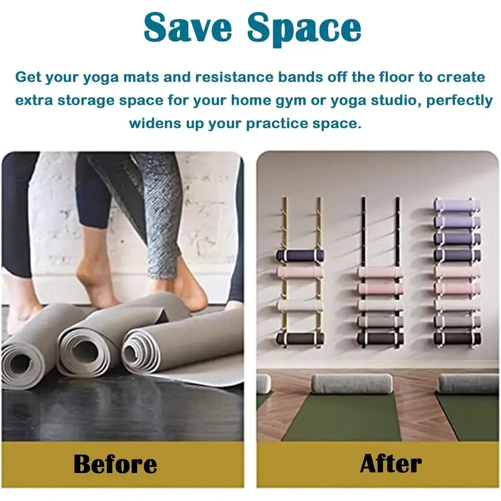Wall-Mounted Metal Gym Rack fo - Home Gym Yoga Mat Storage review and price