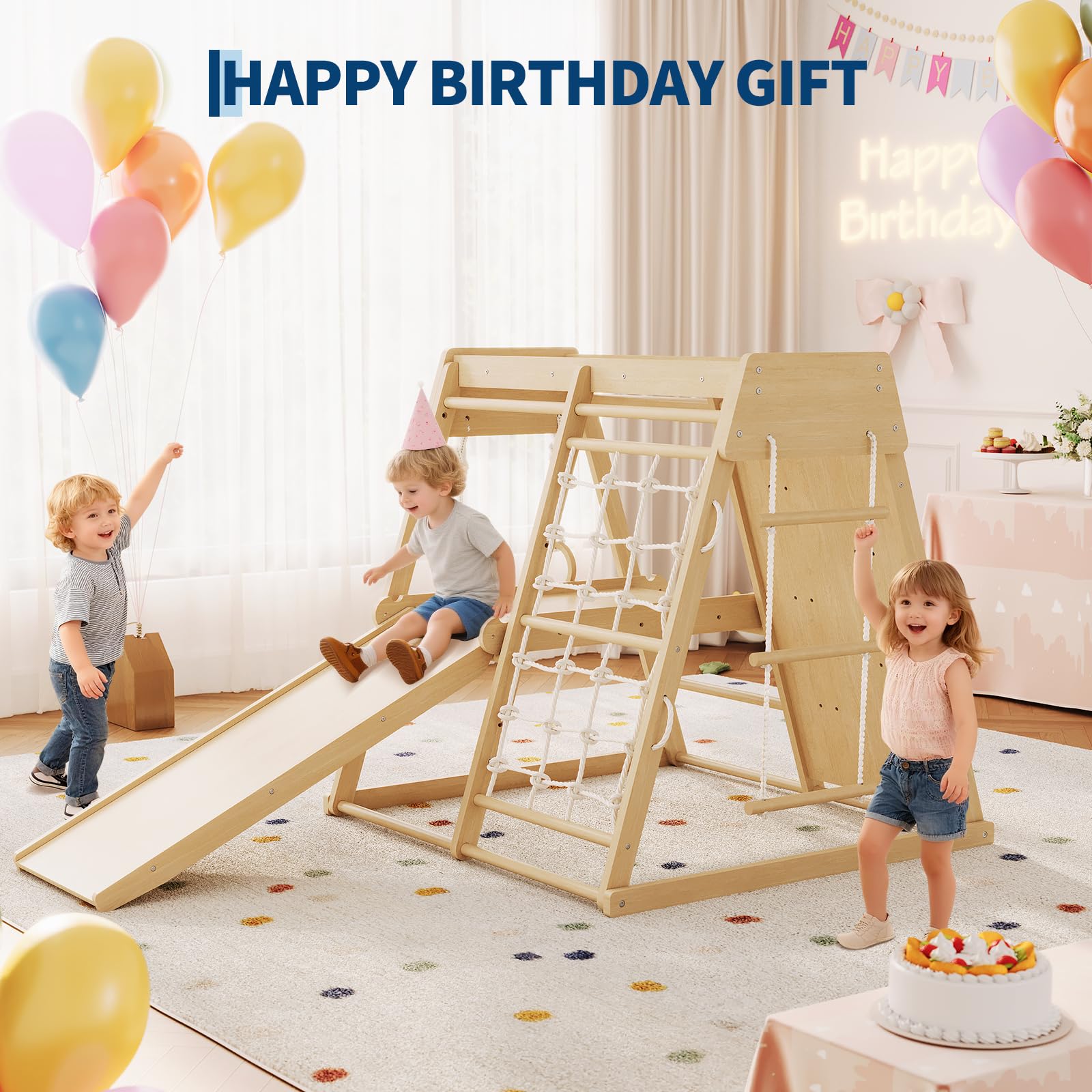 6 In 1 Wooden Indoor Jungle Gy - Home Gym For Toddlers review and price