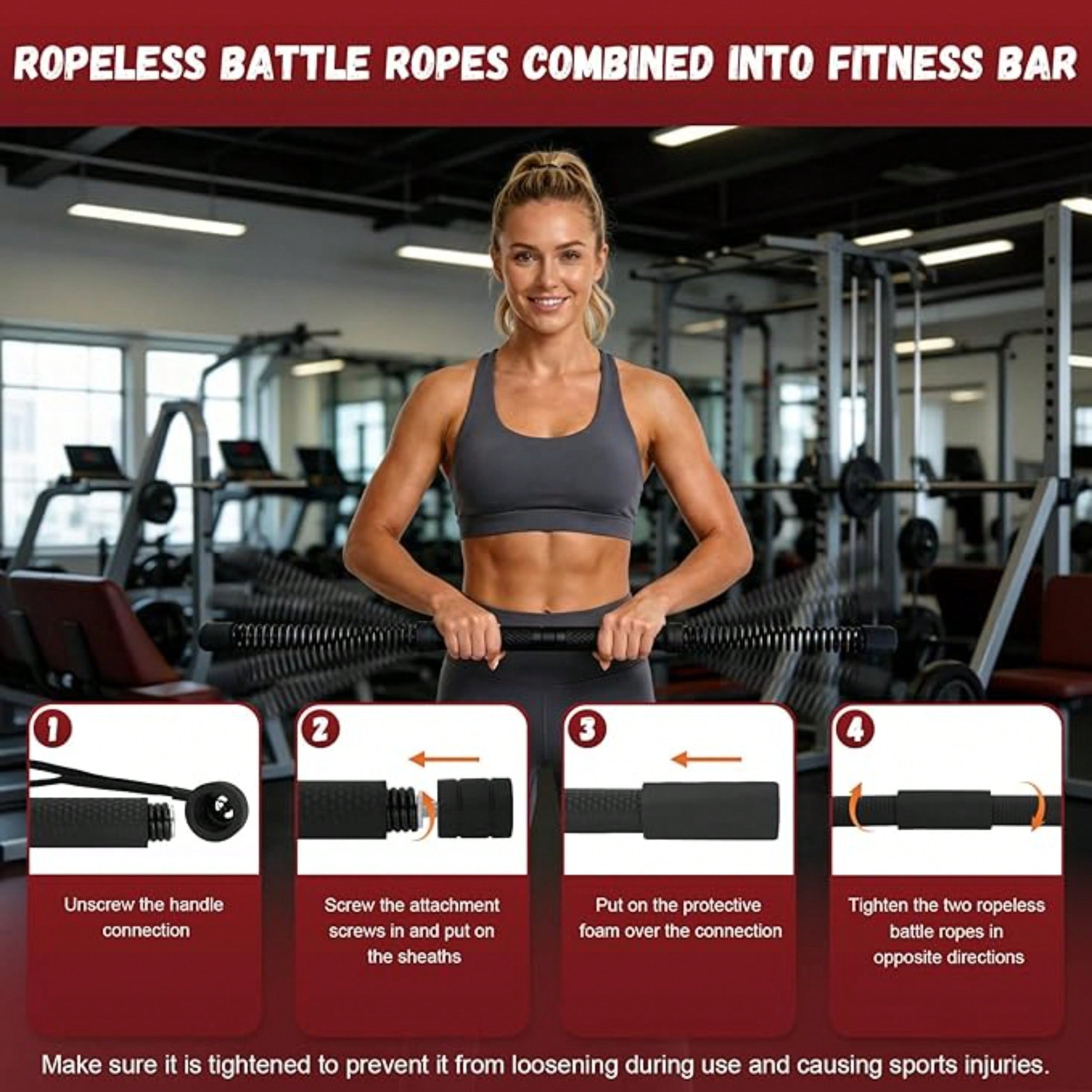 2-in-1 Upgraded Cordless Battl - Home Gym Resistance review and price